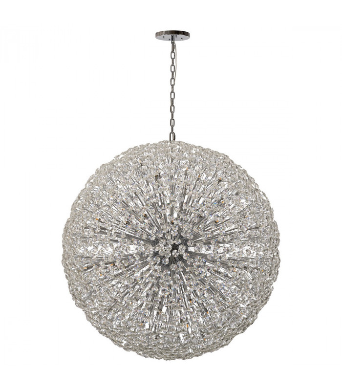 Salisbury Ceiling Pendant 1.5m Sphere 84 Light G9 Polished Chrome Crystal-4