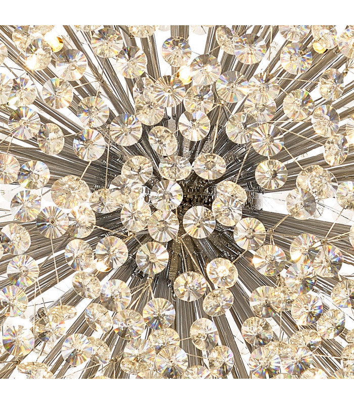 Salisbury Ceiling Pendant 1.5m Sphere 84 Light G9 Polished Chrome Crystal-7