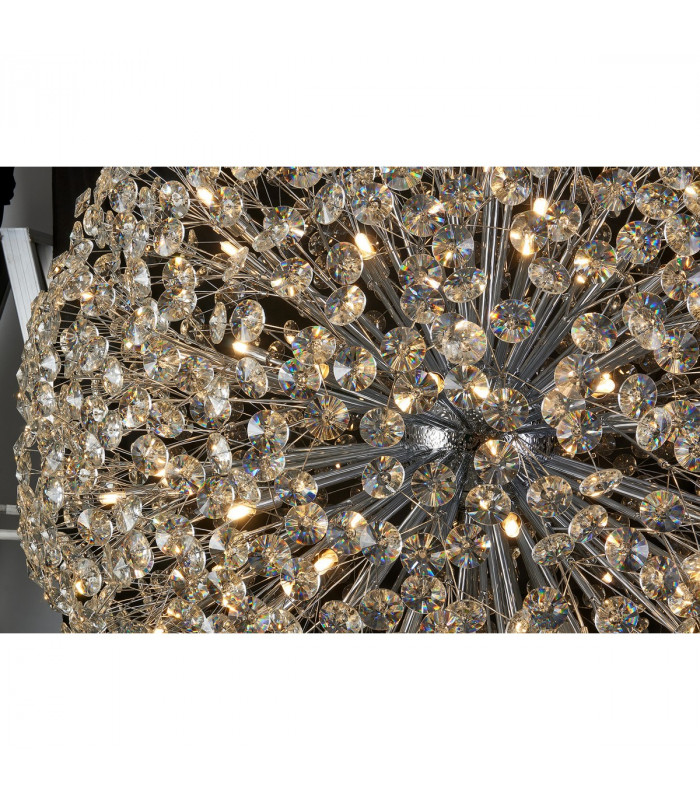 Salisbury Ceiling Pendant 1.5m Sphere 84 Light G9 Polished Chrome Crystal-10