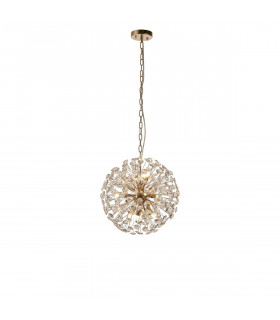 Salisbury Ceiling Pendant 40cm Sphere 9 Light G9 French Gold Crystal-1