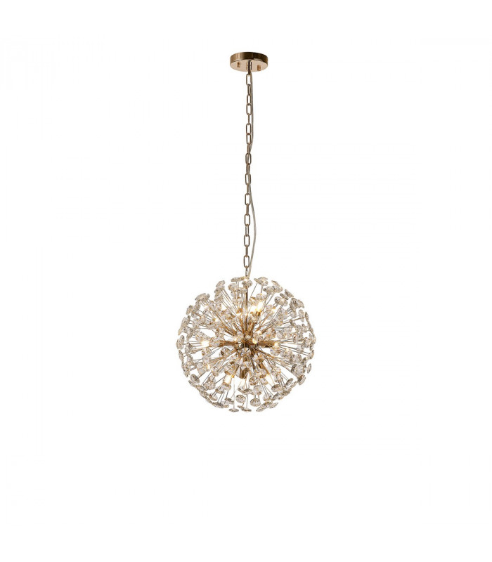 Salisbury Ceiling Pendant 40cm Sphere 9 Light G9 French Gold Crystal-1