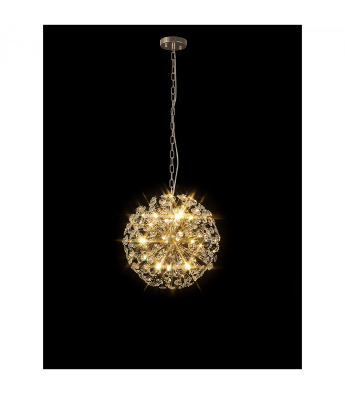 Salisbury Ceiling Pendant 40cm Sphere 9 Light G9 French Gold Crystal-3
