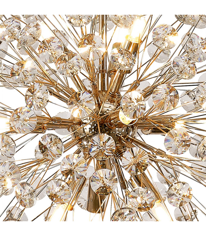 Salisbury Ceiling Pendant 40cm Sphere 9 Light G9 French Gold Crystal-7
