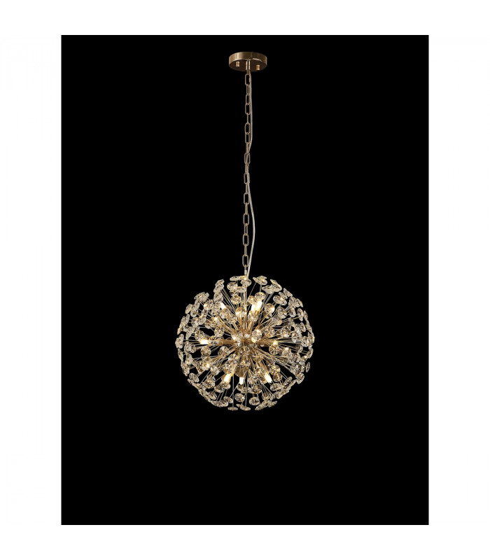 Salisbury Ceiling Pendant 40cm Sphere 9 Light G9 French Gold Crystal-9