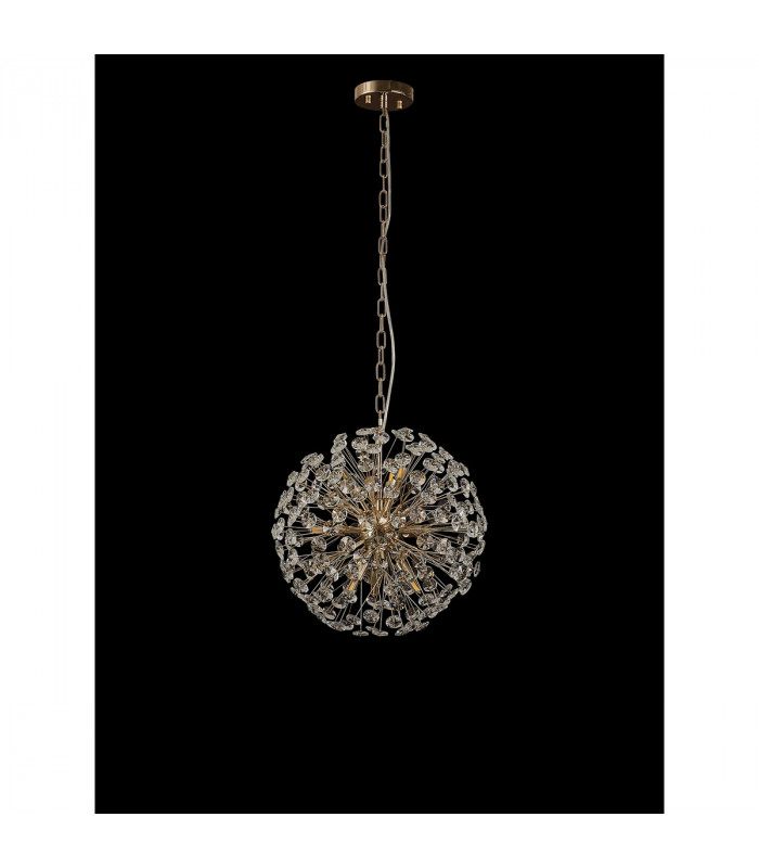 Salisbury Ceiling Pendant 40cm Sphere 9 Light G9 French Gold Crystal-10