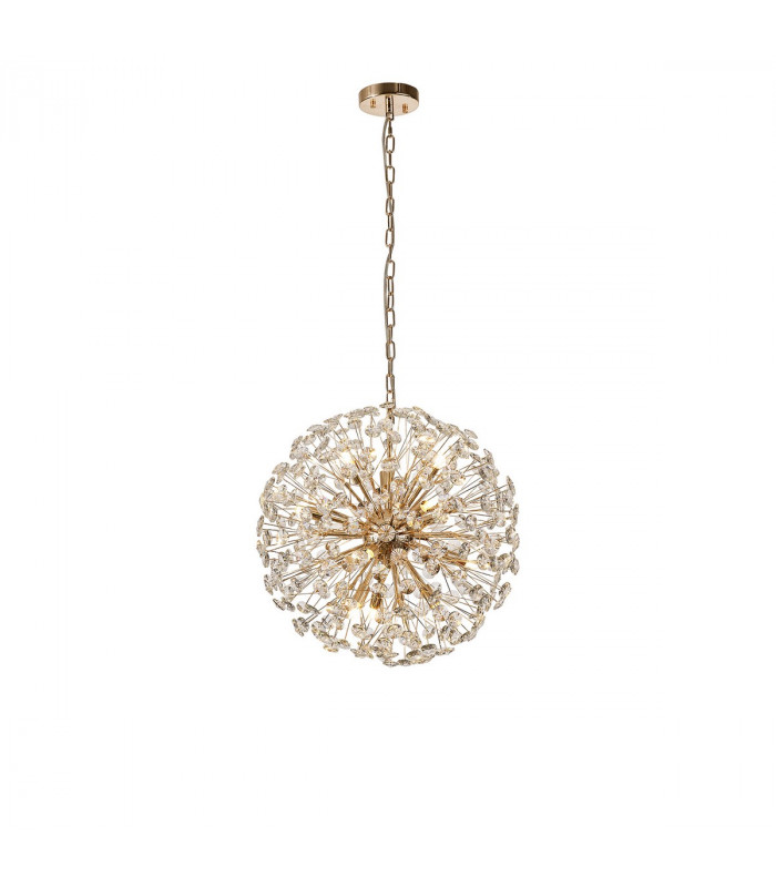 Salisbury Ceiling Pendant 50cm Sphere 12 Light G9 French Gold Crystal-1