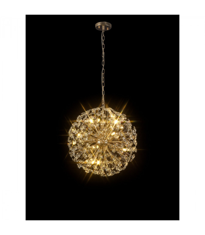 Salisbury Ceiling Pendant 50cm Sphere 12 Light G9 French Gold Crystal-3