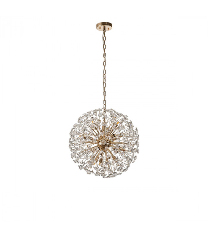 Salisbury Ceiling Pendant 50cm Sphere 12 Light G9 French Gold Crystal-4