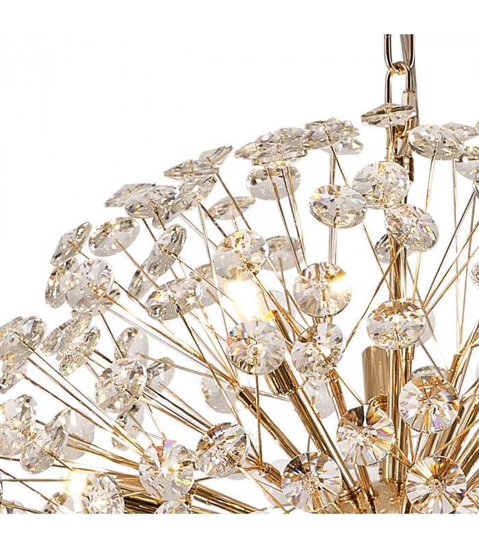 Salisbury Ceiling Pendant 50cm Sphere 12 Light G9 French Gold Crystal-6