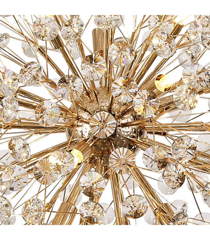 Salisbury Ceiling Pendant 50cm Sphere 12 Light G9 French Gold Crystal-7