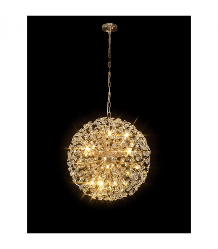 Salisbury Ceiling Pendant 60cm Sphere 16 Light G9 French Gold Crystal-3