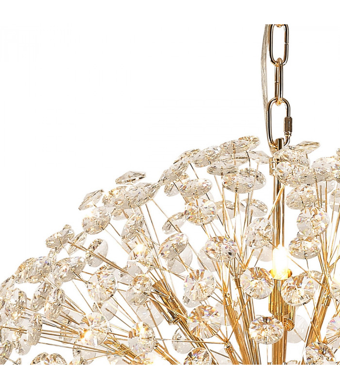 Salisbury Ceiling Pendant 60cm Sphere 16 Light G9 French Gold Crystal-6