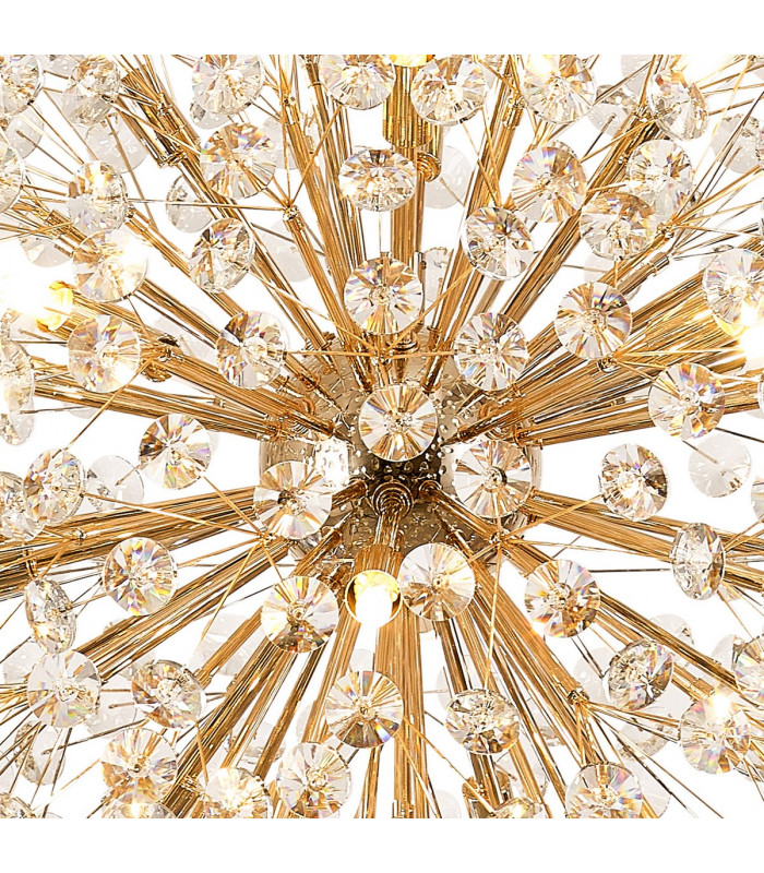 Salisbury Ceiling Pendant 60cm Sphere 16 Light G9 French Gold Crystal-7