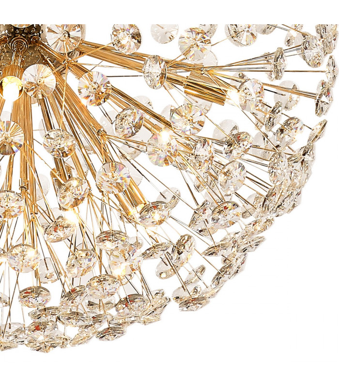Salisbury Ceiling Pendant 60cm Sphere 16 Light G9 French Gold Crystal-8