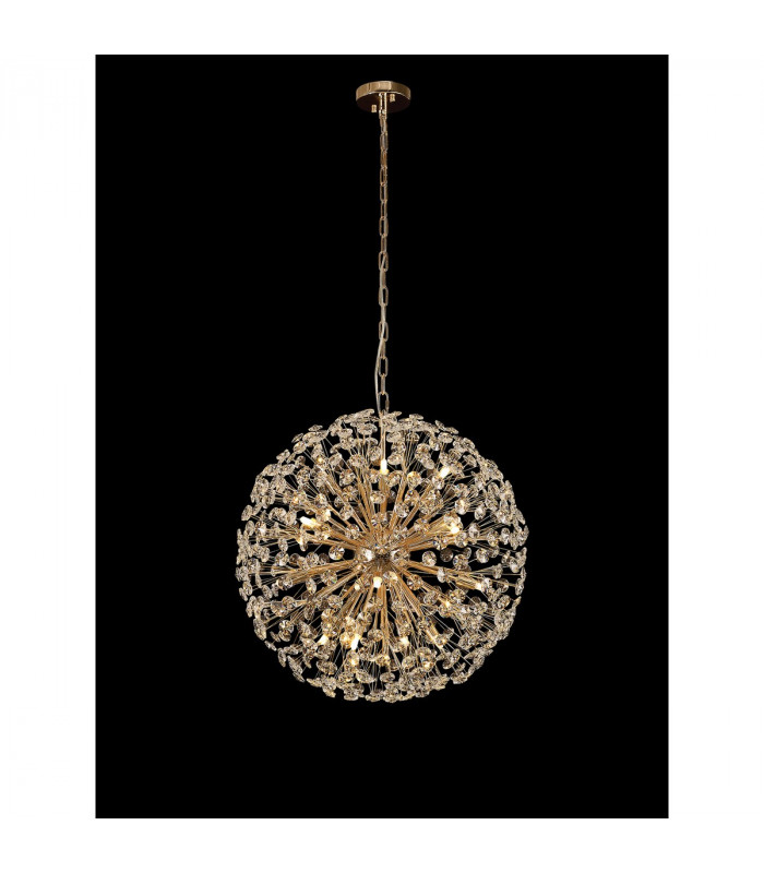 Salisbury Ceiling Pendant 60cm Sphere 16 Light G9 French Gold Crystal-9