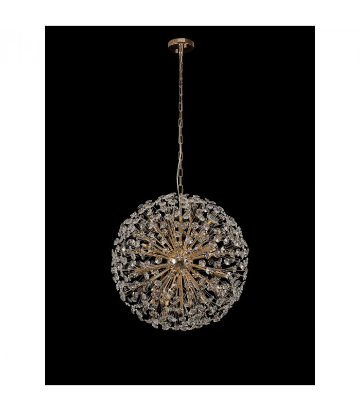 Salisbury Ceiling Pendant 60cm Sphere 16 Light G9 French Gold Crystal-10