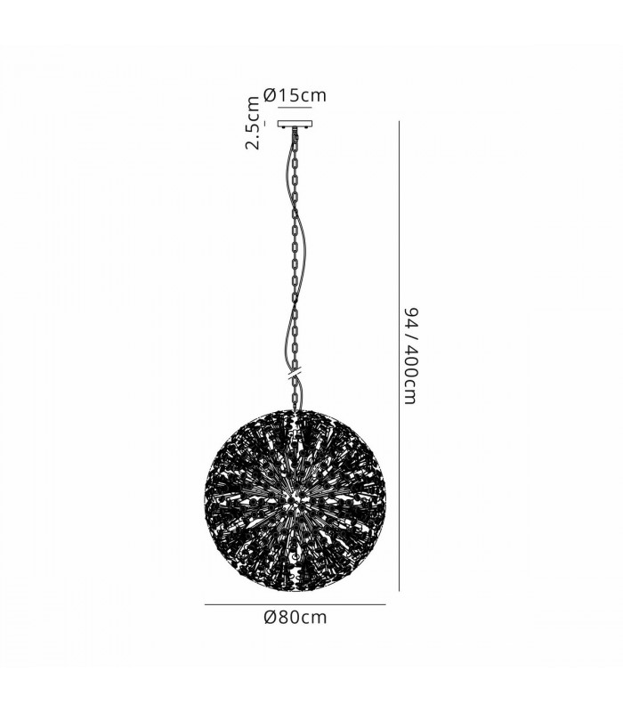 Salisbury Ceiling Pendant 80cm Sphere 24 Light G9 French Gold Crystal-2