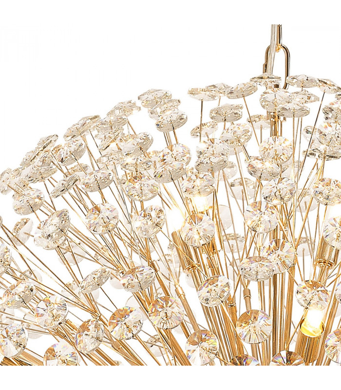 Salisbury Ceiling Pendant 80cm Sphere 24 Light G9 French Gold Crystal-6