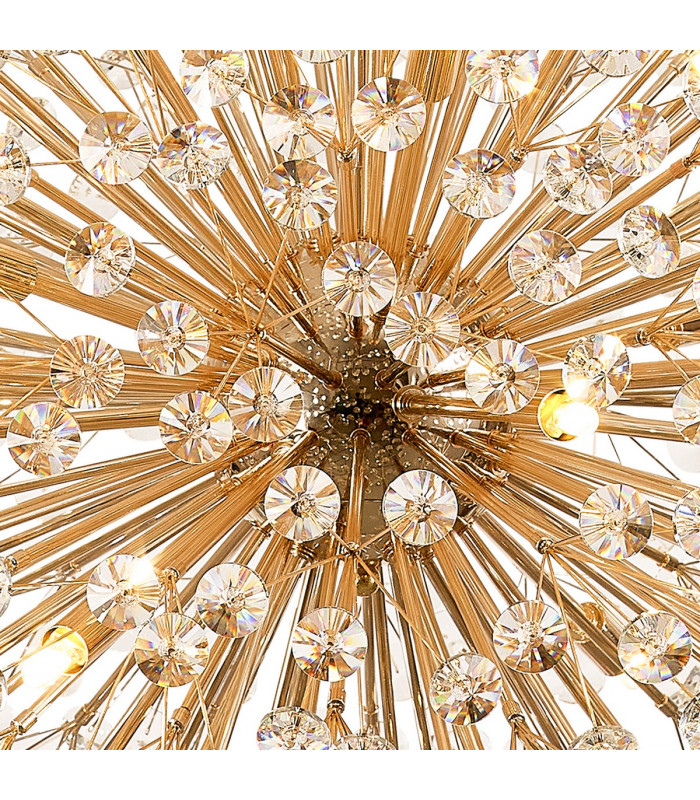 Salisbury Ceiling Pendant 80cm Sphere 24 Light G9 French Gold Crystal-7