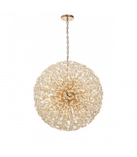 Salisbury Ceiling Pendant 1m Sphere 48 Light G9 French Gold Crystal-1