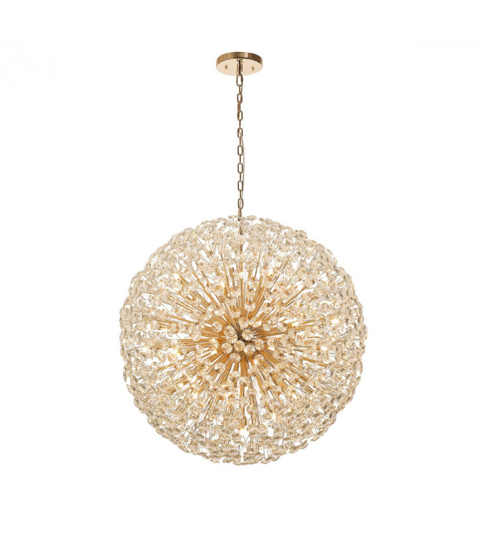 Salisbury Ceiling Pendant 1m Sphere 48 Light G9 French Gold Crystal-1