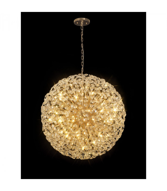 Salisbury Ceiling Pendant 1m Sphere 48 Light G9 French Gold Crystal-3