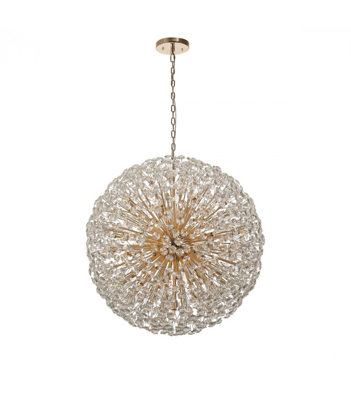 Salisbury Ceiling Pendant 1m Sphere 48 Light G9 French Gold Crystal-4