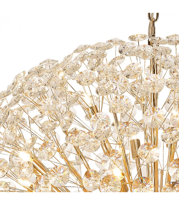 Salisbury Ceiling Pendant 1m Sphere 48 Light G9 French Gold Crystal-6