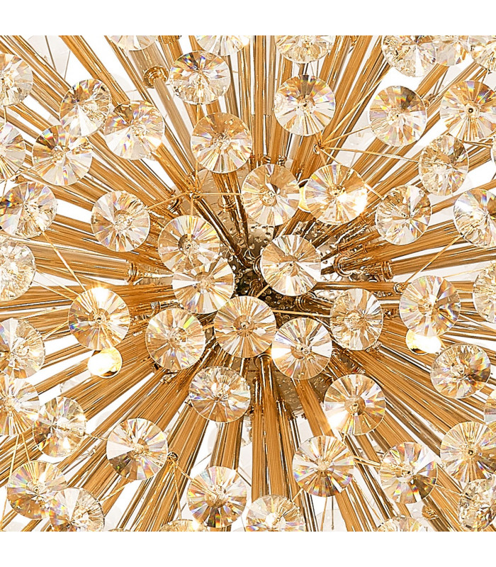 Salisbury Ceiling Pendant 1m Sphere 48 Light G9 French Gold Crystal-7