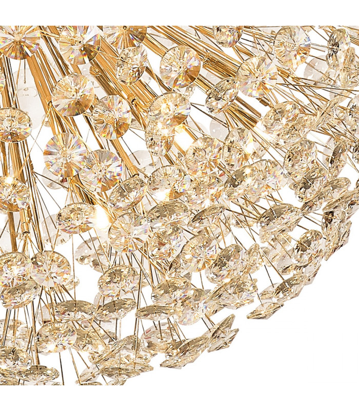 Salisbury Ceiling Pendant 1m Sphere 48 Light G9 French Gold Crystal-8