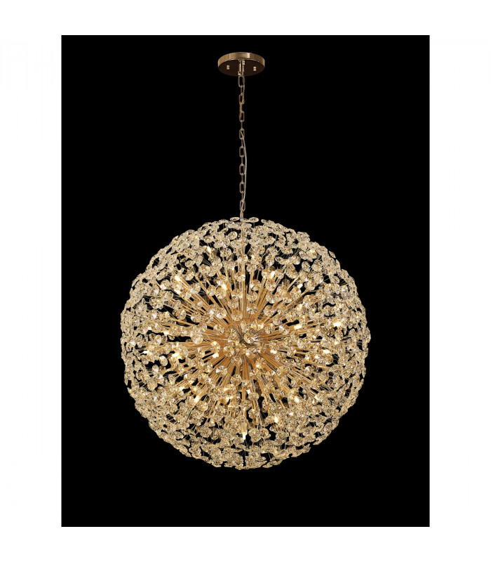 Salisbury Ceiling Pendant 1m Sphere 48 Light G9 French Gold Crystal-9