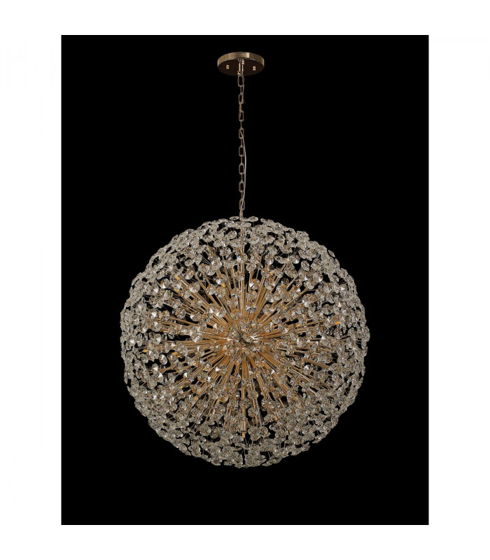 Salisbury Ceiling Pendant 1m Sphere 48 Light G9 French Gold Crystal-10