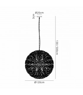 Salisbury Ceiling Pendant 1.2m Sphere 64 Light G9 French Gold Crystal-2