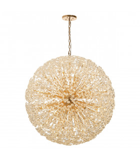 Salisbury Ceiling Pendant 1.5m Sphere 84 Light G9 French Gold Crystal-1