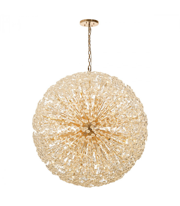 Salisbury Ceiling Pendant 1.5m Sphere 84 Light G9 French Gold Crystal-1