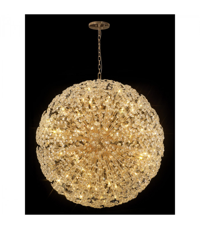Salisbury Ceiling Pendant 1.5m Sphere 84 Light G9 French Gold Crystal-3