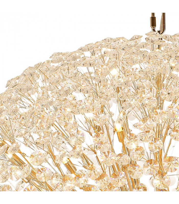 Salisbury Ceiling Pendant 1.5m Sphere 84 Light G9 French Gold Crystal-6