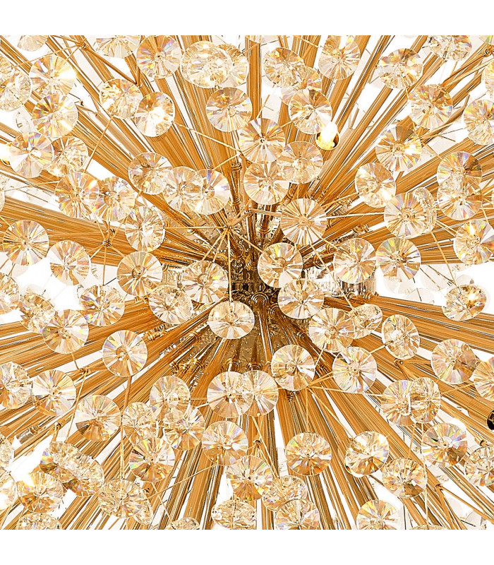 Salisbury Ceiling Pendant 1.5m Sphere 84 Light G9 French Gold Crystal-7
