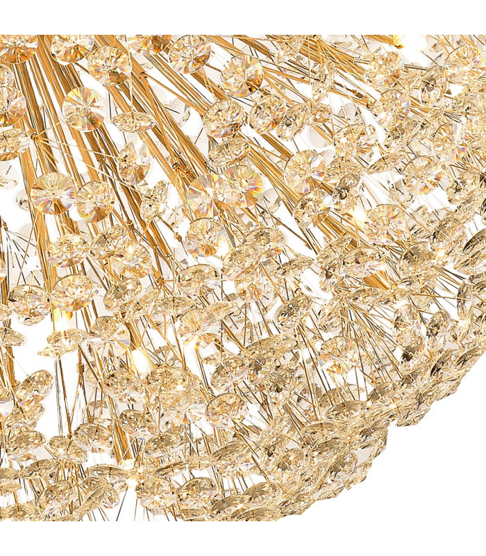 Salisbury Ceiling Pendant 1.5m Sphere 84 Light G9 French Gold Crystal-8