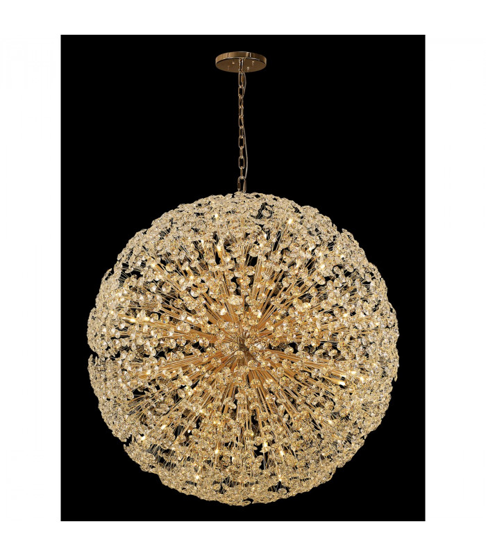 Salisbury Ceiling Pendant 1.5m Sphere 84 Light G9 French Gold Crystal-9
