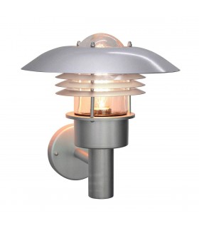 1 Light Outdoor Wall Lantern Light Silver, 304 SS IP44, E27 - 1