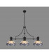 Worcester 3 Light Linear Ceiling Pendant E27 With 30cm Tiffany Shade Matt Black Blue Clear Crystal-3