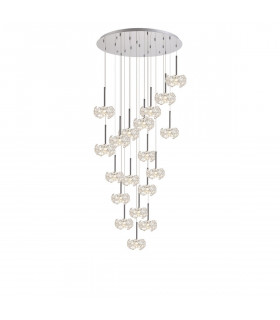Salisbury 19 Light G9 3.5m Round Multiple Ceiling Pendant With Polished Chrome And Crystal Shade-1