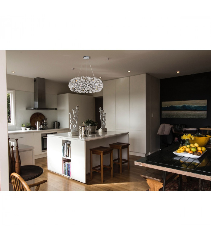 Salisbury 19 Light G9 3.5m Round Multiple Ceiling Pendant With Polished Chrome And Crystal Shade-5