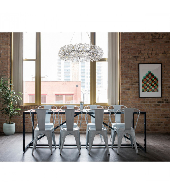 Salisbury 19 Light G9 3.5m Round Multiple Ceiling Pendant With Polished Chrome And Crystal Shade-7