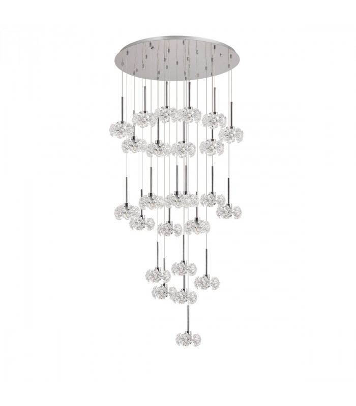 Salisbury 24 Light G9 5m Round Multiple Ceiling Pendant With Polished Chrome And Crystal Shade-8