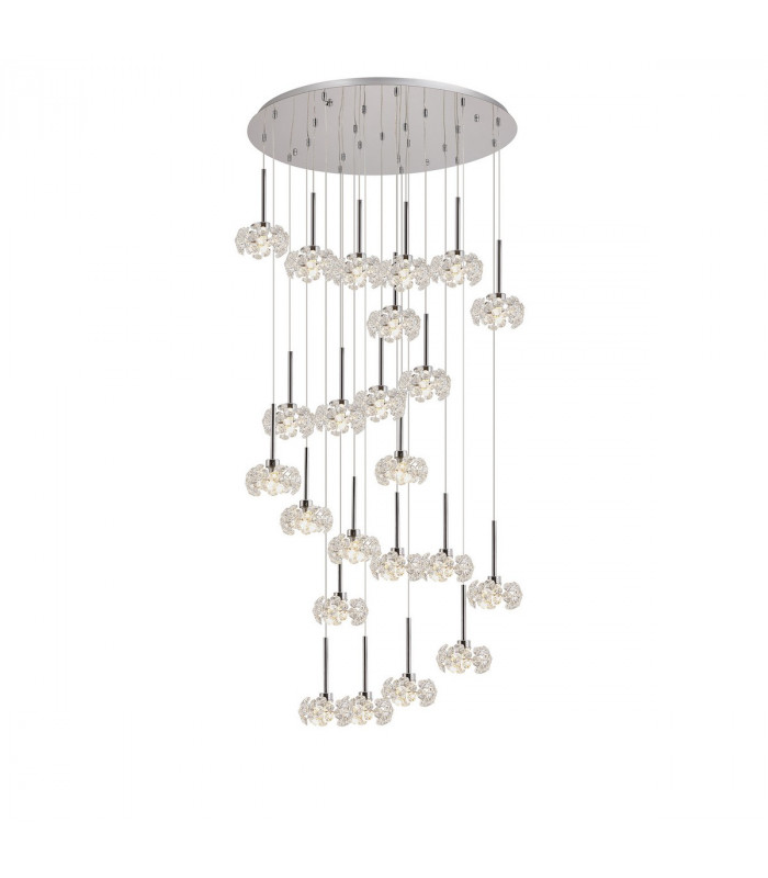 Salisbury 24 Light G9 5m Round Multiple Ceiling Pendant With Polished Chrome And Crystal Shade-9