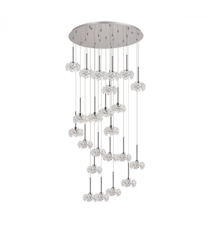 Salisbury 24 Light G9 5m Round Multiple Ceiling Pendant With Polished Chrome And Crystal Shade-10