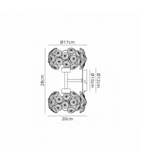 Salisbury 2 Light G9 Switched Up Down Wall Lamp With Polished Chrome And Crystal Shade-2