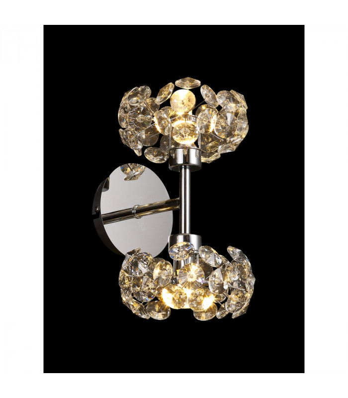 Salisbury 2 Light G9 Switched Up Down Wall Lamp With Polished Chrome And Crystal Shade-3